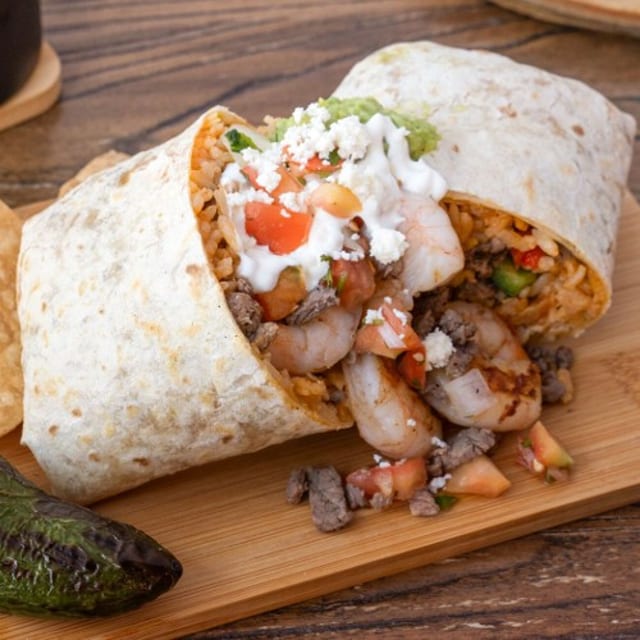 Surf 'N Turf Handheld Burrito.